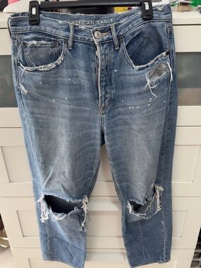 American Eagle Outfitters Light Blue Distressed Straight Jeans